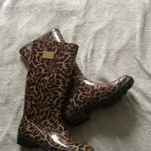 Cheetah Print Rain Boots